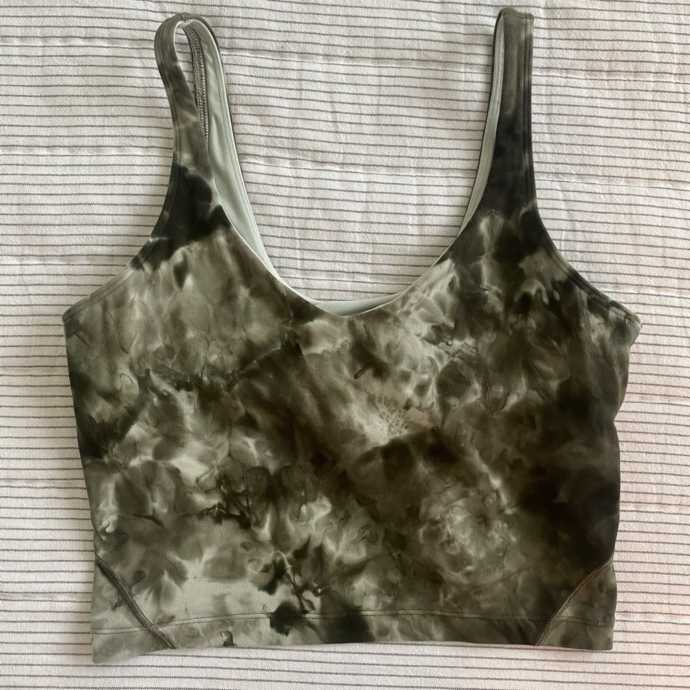 Lululemon Army Green Diamond Bye Align Top